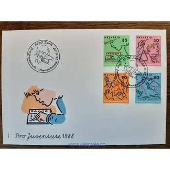 Sběratelství Švýcarsko FDC 1381/4 "PRO JUVENTUTE" r. 1988