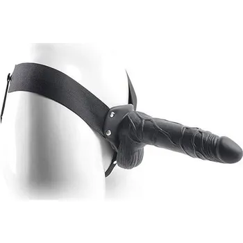 Dildo Duté připínací dildo s postrojem Toyz4Lovers Real Rapture 8″ černé, unisex strap-on postroj s dildem 20,5 x 5 cm