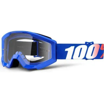 Motocyklové brýle MX brýle 100% Strata Nation dětské čiré plexi s čepy pro slídy