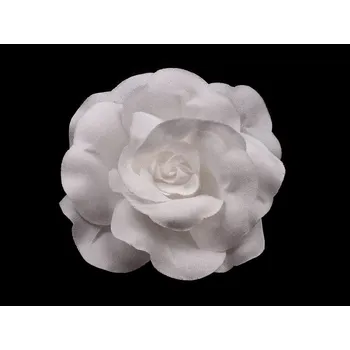 Náramek Brož / ozdoba růže Ø6 cm, malé, 1 bílá