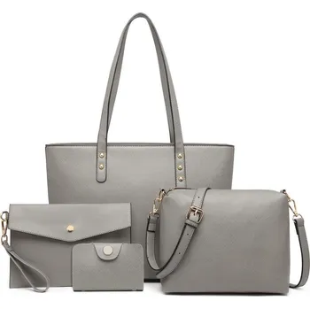Kabelka Šedý kabelkový 4-dílný set „Quatro"