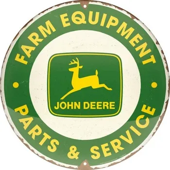 Plechová cedule Postershop Plechová cedule: John Deere - Parts & Service - 35x35 cm