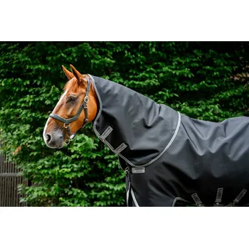 Deka pro koně Krční díl Rambo Supreme, 50 g, navy/thunderstorm grey & silver Délka zad: M