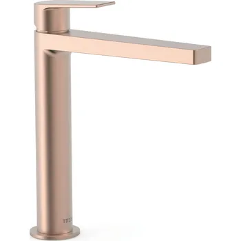 Vodovodní baterie TRES PROJECT růžové matné zlato umyvadlová baterie v. 200mm 21120301OPM