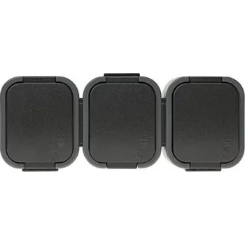 Elektrická zásuvka NT-316 B2 zásuvka trojnásobná 3x2p+Z 16A/250V s víčkem IP44 šedá-černá