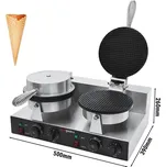 G.Gastro Vaflovač - dvojitý - 2,6kW - na zmrzlinové kornouty - Ø 190mm