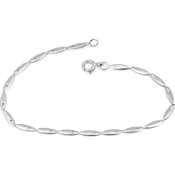 Náramek Dámský článkový náramek z bílého zlata ZLNA1482F 18 cm + Dárek zdarma