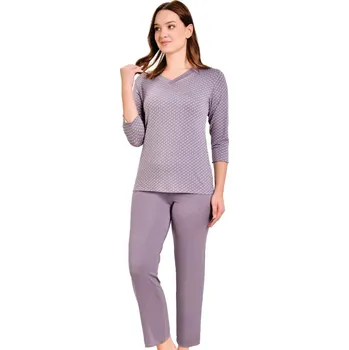 Dámské pyžamo Šedorůžové hvězdičkové jemné luxusní pyžamo pro ženy či dívky 1D1488 šedá xl