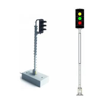 Modelová železnice návěstidlo AŽD oddílové – autoblok ( Ž,Z,Č ) Němeček t360