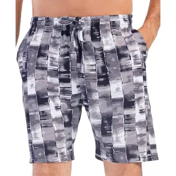 Pánské pyžamo Šedé a tmavo modře šrafované pyžamové pánské kraťasy na spaní 1P1732 modrá XL