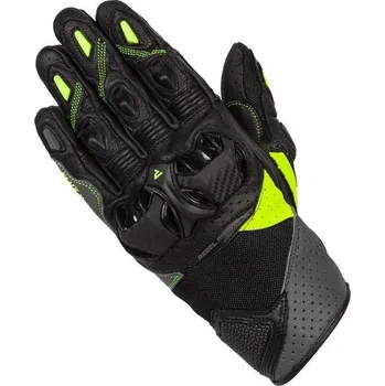 Sport Rebelhorn FLUX II černé fluo žluté kožené rukavice na motorku XL