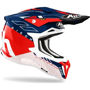 Helma na motorku Airoh 2023 motokros helma STRYCKER Skin modrá / červená / bílá velikost XS