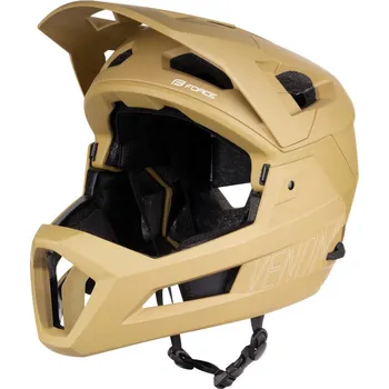 Cyklistická přilba přilba FORCE VENOM downhill, hnědá, S-M