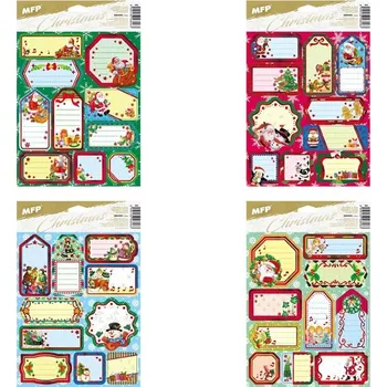 samolepka Samolepky na dárky vánoční červené 200x300mm/10ks