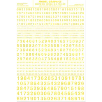 Modelová železnice propisot číslice Gothic R.R. žluté Woodland Scenics MG730