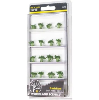 Modelová železnice chomáčky tmavě zelené prérijní trávy Woodland Scenics FS778