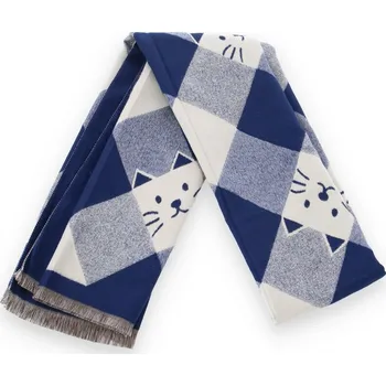 Šála Šála kočky A2010 Itálie barva: modrá tmavá