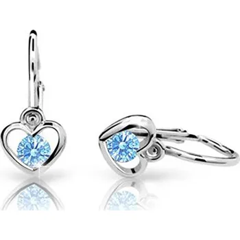 Náušnice Cutie Jewellery Dětské náušnice z bílého zlata C1943-10-X-2 světle modrá + 2 měsíce na vrácení zboží