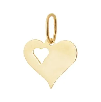 Přívěsek Přívěšek ze žlutého zlata srdíčko ZZ1249F + dárek zdarma