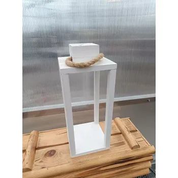 Lucerna Dřevěná dekorační lucerna s provázkem 16x40cm