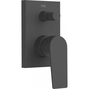 Vodovodní baterie Tres PROJECT černá mat sprchová pod omítku dvoucestná (s přepínačem) 21118001