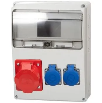 Elektrická zásuvka DAMIJA Set 3 - Skříň 11M 16A 5p, 2x230V s jističi a chráničem ZS_SET3_6KA