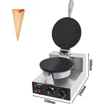 G.Gastro Vaflovač - dvojitý - 1,3kW - na zmrzlinové kornouty - Ø 190mm