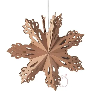 Vánoční dekorace Vločka z papíru 3D hnědá