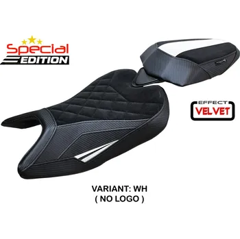 Moto sedlo TPZ Italia potah sedla Aprilia RS 457 (23-24) Bezz velvet special edition model potah sedla: bez loga WH (white)