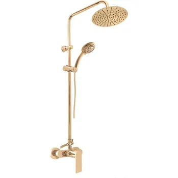 Sprchový set Slezák - RAV CZ NIL - zlatá - lesk - sprchový sloup s hlavovou a ruční sprchou NL182.5/7Z