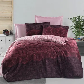 Povlečení TiaHome Pandora bordó 1x Polštář 90x70cm, 1x Přikrývka 140x200cm