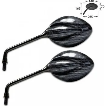 Zrcátko pro motocykl Zrcátka na motorku STRATO, plastová univerzální, karbonová zrcátka se závitem M8 - 2x pravý