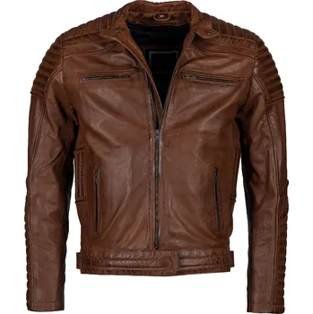 Pánská casual bunda Pánská Kožená Bunda Azura Riche Brixton Hnědá Velikost: 4XL