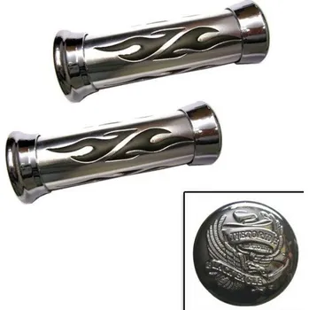 Alu gripy na motorku LIVE TO RIDE, 22 mm průměr, stříbrné, uzavřené konce, délka 135 mm Barva: černá