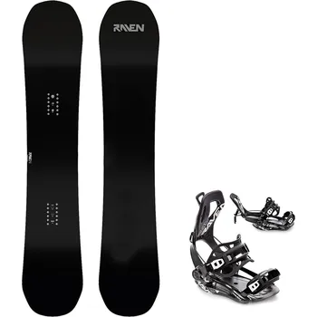 Snowboard Snowboard komplet Raven Pure black + vázání Fastec FT360 black Velikost: 157 cm, Velikost vázání: S