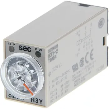 Relé OMRON H3Y-2 100-120VAC5S časovač s polovodičovým relé, kontakty: DPDT, 8pinů, jednoduché kontakty, napáj