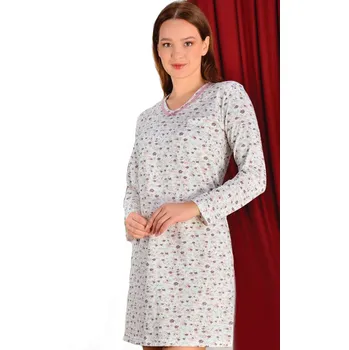 Dámská noční košile Smetanová, růžově a vínově květinová noční košilka pro ženy 1C3876 růžová 3xl