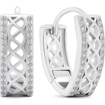 Náušnice Brilio Silver Slušivé stříbrné náušnice se zirkony EA482W + 2 měsíce na vrácení zboží