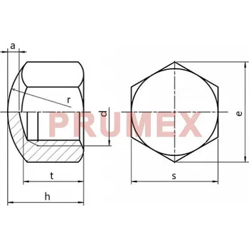 Matice Matice uzavřená nízká DIN 917 M8 nerez A2