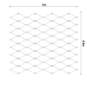 Pletivo Lankova sieť, 0,8 x 5 m, oko 50 x 50 mm, ø 1,5 mm, AISI 316