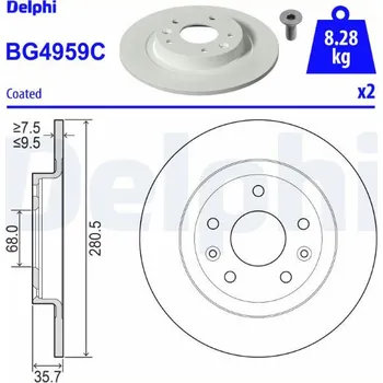 Brzdový kotouč Brzdový kotouč DELPHI BG4959C