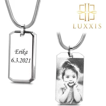 Přívěsek Vysoce leštěný ocelový přívěsek s řetízkem Tag Luxxis Edge