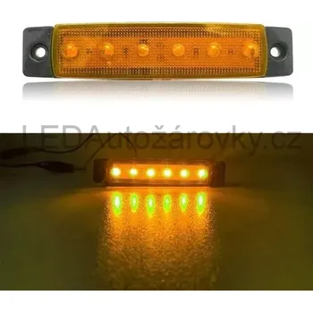 Maják LED poziční světlo - 6x SMD 12V 24V E4 oranžové