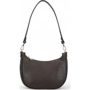 Kabelka Trendy dámská kožená crossbody kabelka Sillid, tmavě hnědá