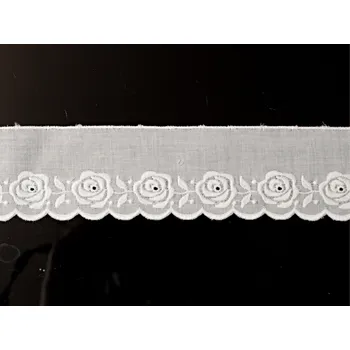 Krajka Snový svět Vyšívaná krajka bavlněná bílá TK0078-32mm