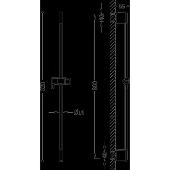 Sprchový držák TRES sprchová tyč chrom 800 mm s posuvným držákem sprchy 03463701