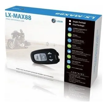Interkom na motorku Interkom Lexin LX-MAX88 Single Kit, černý