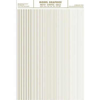 Modelová železnice propisot pruhy zlaté Woodland Scenics MG761