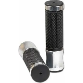 Rukojeti alu gripy na motorku ALU, 22 mm průměr, stříbrné, uzavřené, délka 120 mm