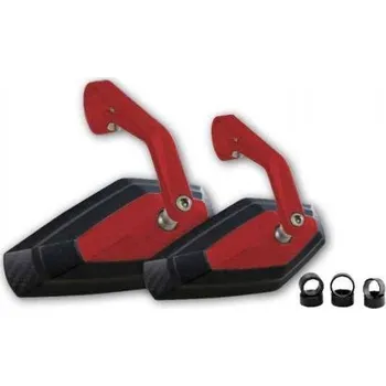 Zrcátko pro motocykl Zrcátka Diamond 22 a 25 mm, 133x70x28 mm, délka nohy 100 mm, červené